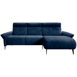 Ecksofa STEVIO – mit elektrischer Relaxfunktion, modernes Design - Dunkelblau (Aphrodite 15)