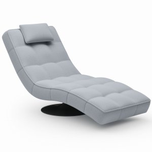 Chaiselongue LEXI Wellenfedern Drehsessel Hellgrau (Nasera 09)