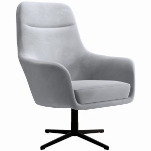 Sessel POLO Drehsessel Wellenfedern Hellgrau (Matt Velvet 83)