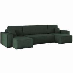 Ecksofa KARL U mit Bettkasten Schlaffunktion Grün (Poso 14)