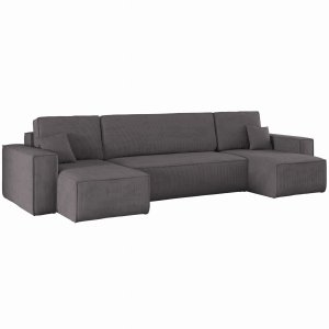 Ecksofa KARL U mit Schlaffunktion Bettkasten Anthrazit (Poso 22)