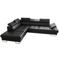Ecksofa GALAXY Ledersofa Schwarz