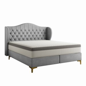 Bett LEGEND Polsterbett Doppelbett mit Matratze Pocket Kokosnuss Grau (Whisper 17)