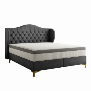 Bett LEGEND Polsterbett Doppelbett mit Matratze Pocket Kokosnuss Graphit (Whisper 19)