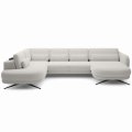 Ecksofa ILUSIO XL verstellbare Sitztiefe Elektrisch Relaxfunktion Weiß Bouclé (Quelle 01)