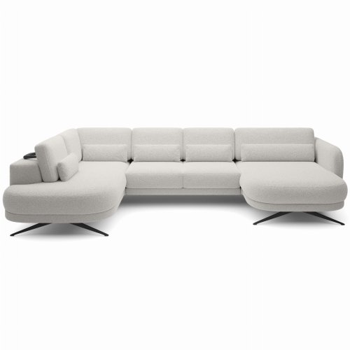 Ecksofa ILUSIO XL verstellbare Sitztiefe Elektrisch Relaxfunktion Weiß Bouclé (Quelle 01)