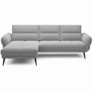  Modernes Ecksofa CAMPINA MINI – verschiebbare Rückenlehne, optional elektrisch 288x170 cm - Grau (Bubble 6)