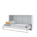Wandklappbett Concept Pro 6 90x200 Horizontal Lenart Bett Weiß und Weiß Hochglanz
