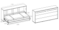Wandklappbett Concept Pro 6 90x200 Horizontal Lenart Bett Weiß und Weiß Hochglanz