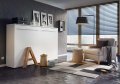 Wandklappbett Concept Pro 6 90x200 Horizontal Lenart Bett Weiß und Weiß Hochglanz