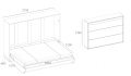 Wandklappbett Concept Pro 5 120x200 Horizontal Lenart Bett Grau und Eiche Sonoma