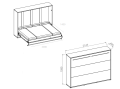 Wandklappbett Concept Pro 4 140x200 Horizontal Lenart Bett Grau und Eiche Sonoma