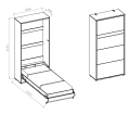 Wandklappbett Concept Pro 3 90x200 Vertikal Lenart Bett Grau und Eiche Sonoma