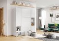 Wandklappbett Concept Pro 3 90x200 Vertikal Lenart Bett Grau und Eiche Sonoma