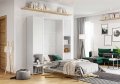 Wandklappbett Concept Pro 3 90x200 Vertikal Lenart Bett Weiß und Weiß Hochglanz