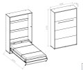 Wandklappbett Concept Pro 2 120x200 Vertikal Lenart Bett Grau und Eiche Sonoma