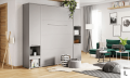 Wandklappbett Concept Pro 2 120x200 Vertikal Lenart Bett Grau und Eiche Sonoma