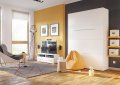 Wandklappbett Concept Pro 1 140x200 Vertikal Lenart Bett Weiß und Weiß Hochglanz