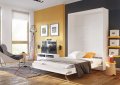 Wandklappbett Concept Pro 1 140x200 Vertikal Lenart Bett Weiß und Weiß Hochglanz