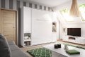 Wandklappbett Concept Pro 1 140x200 Vertikal Lenart Bett Weiß und Weiß Hochglanz