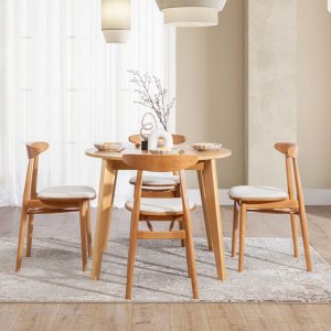 Esstisch rund Eiche massiv SCANDI Ausziehtisch