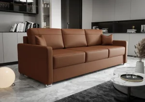 Ledersofa AVANTI DL Leder Couch mit Schlaffunktion 230 cm - Braun