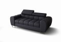 Sofa ASPEN II Ledersofa 195 cm 2-Sitzer Schwarz, U-70