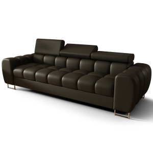 Sofa ASPEN III Ledersofa 265 cm 3-Sitzer mehrstufige Kopfstützenverstellung Braun (A-5)