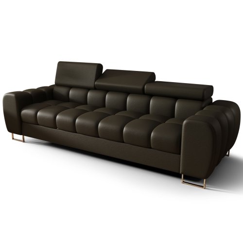 Sofa ASPEN III Ledersofa 265 cm 3-Sitzer mehrstufige Kopfstützenverstellung Braun (A-5)