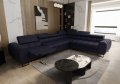 Ecksofa Ledersofa mit Kopfstützenverstellung, Schlaffunktion & Bettkasten