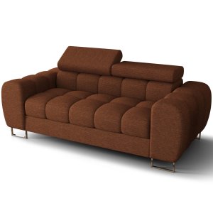 Sofa ASPEN II 195 cm 2-Sitzer verstellbare Kopfstützen Kupferrot (Aragon 56)