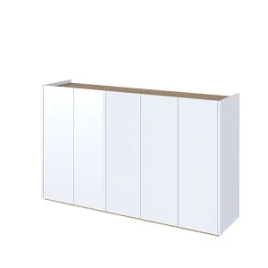 Kommode EASY Schrank mit LEDs  EA-01 Weiß Hochglanz / Eiche