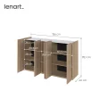 Kommode EASY Schrank mit LEDs EA-01 Eiche / Weiß Hochglanz