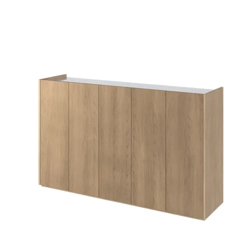 Kommode EASY Schrank mit LEDs EA-01 Eiche / Weiß Hochglanz
