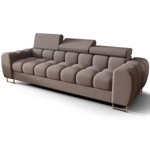 Sofa ASPEN III 3-Sitzer verstellbare Kopfstützen 265 cm Dunkelbeige (Gemma 86)
