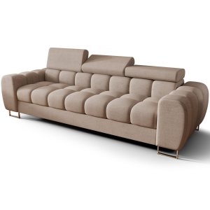 Sofa ASPEN III 3-Sitzer verstellbare Kopfstützen 265 cm Beige (Moly 03)