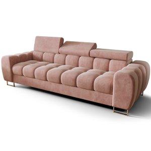 Sofa ASPEN III 3-Sitzer 265 cm verstellbare Kopfstützen Rosa (Terra 61)