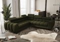 Ecksofa mit Schlaffunktion, verstellbare Kopfstützen & Bettkasten, 260×260 cm
