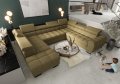 Ecksofa U-form mit Schlaffunktion & zwei Bettkasten
