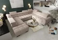 Ecksofa U-form Schlaffunktion zwei Bettkasten