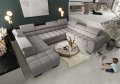 Ecksofa U-form mit Schlaffunktion & zwei Bettkasten