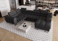 Ecksofa ASPEN MAX II RELAX 198x350x170 cm Schlaffunktion U-form Bettkasten Dunkelgrau (Gemma 90) - Links