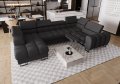 Ecksofa ASPEN MAX II RELAX 198x350x170 cm Schlaffunktion U-form Bettkasten Dunkelgrau (Gemma 90) - Rechts