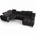Ecksofa ASPEN MAX II RELAX 198x350x170 cm Schlaffunktion U-form Bettkasten Dunkelgrau (Gemma 90)