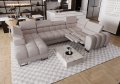 Ecksofa ASPEN MAX II RELAX 198x350x170 cm U-form Bettkasten Schlaffunktion Creme (Moly 04) - Rechts
