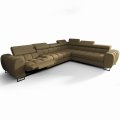 Ecksofa ASPEN MAX RELAX 330×260 cm Kopfstützenverstellung Schlaffunktion Bettkasten Olivgrün (Aragon 35)