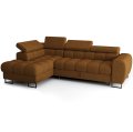 ASPEN MINI Ecksofa mit Schlaffunktion, Bettkasten & verstellbaren Kopfstützen 260×170 cm, Kupferrot