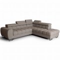 Ecksofa ASPEN Schlaffunktion 260×225 cm Bettkasten verstellbare Kopfstützen Grau Beige (Moly 80)