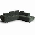 Ecksofa ASPEN verstellbare Kopfstützen Schlaffunktion Bettkasten 260×225 cm Türkis (Terra 72)