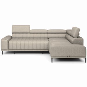 Ecksofa CALDO L Bettkasten Schlaffunktion Relaxfunktion Beige (Illias 10)